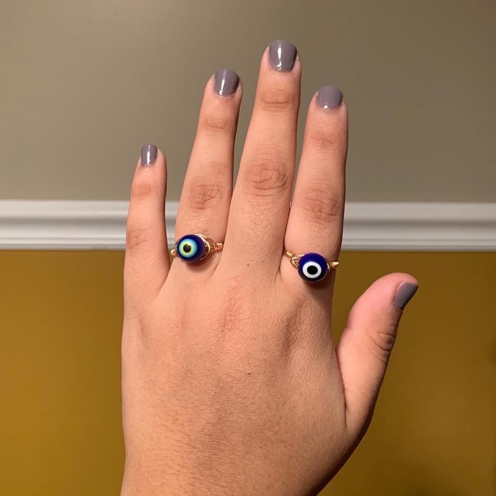 SOLD Blue Evil Eye Rings | Glass Bead